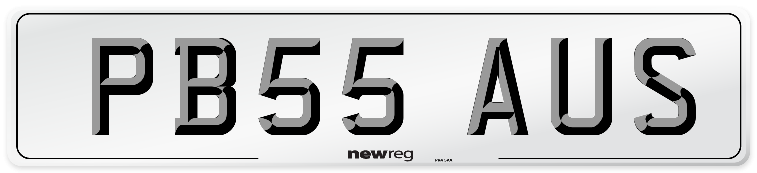 PB55 AUS Number Plate from New Reg